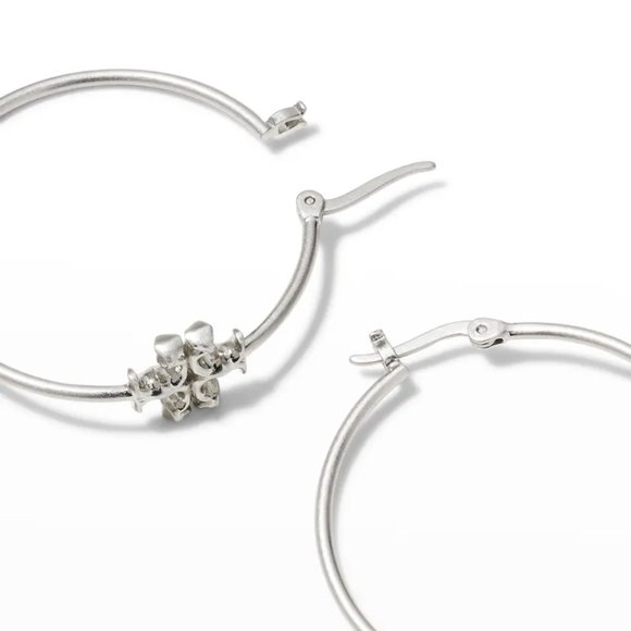 Tory Burch Eleanor Hoop Silver Statement Earrings (Brand New with Dust Bag) - Picture 5 of 13